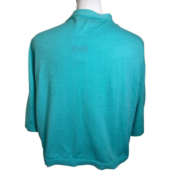 Fresh Produce Bolero‎ Cropped Knit Cardigan Sweater Turquoise Size 1X NWT $75 - Picture 5 of 8